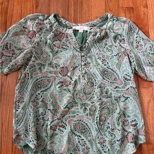 Petite Loft Blouse short sleeve size XXSP excellent condition petite